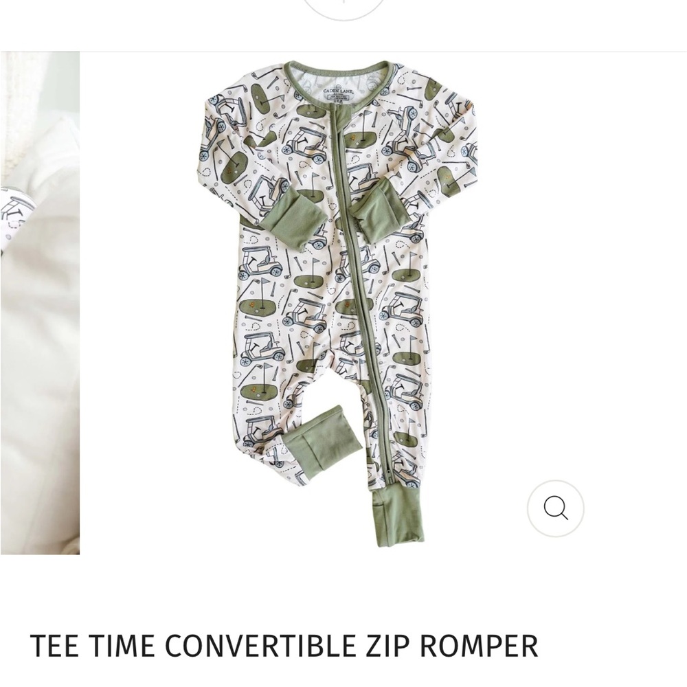 NWOT Caden Lane Tee Time Convertible Zip Onesie 6-12 Months